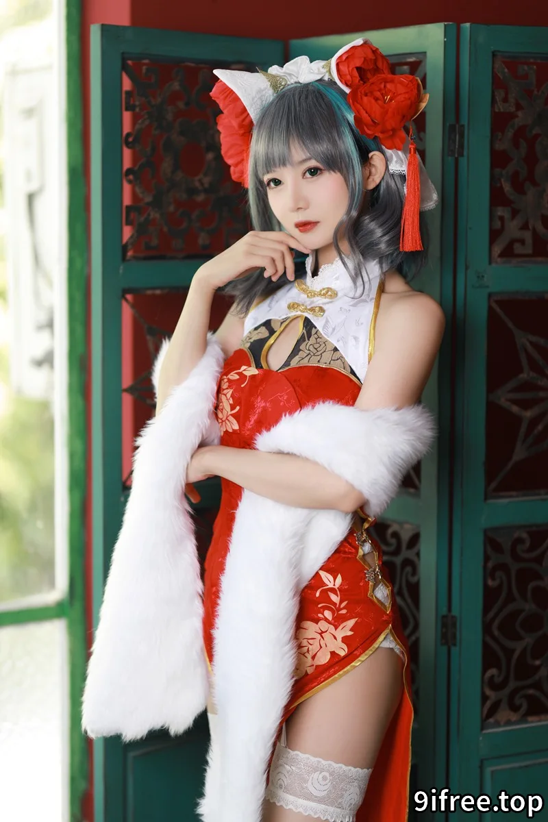 51酱-碧蓝航线-柴郡新春旗袍 [12P-55MB]-就爱免费