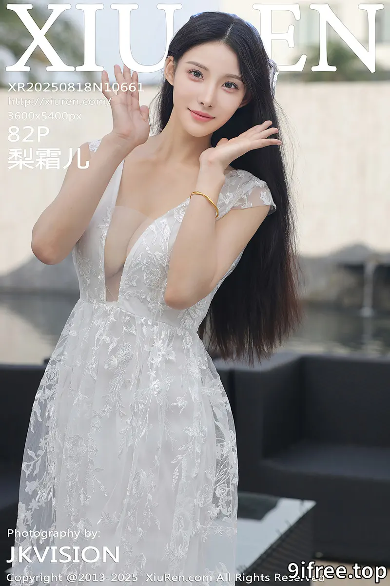 [XiuRen秀人网] NO.10661 模特梨霜儿性感低胸白色婚纱配白色丝袜秀丰腴身材完美诱惑写真 - 就爱免费-就爱免费