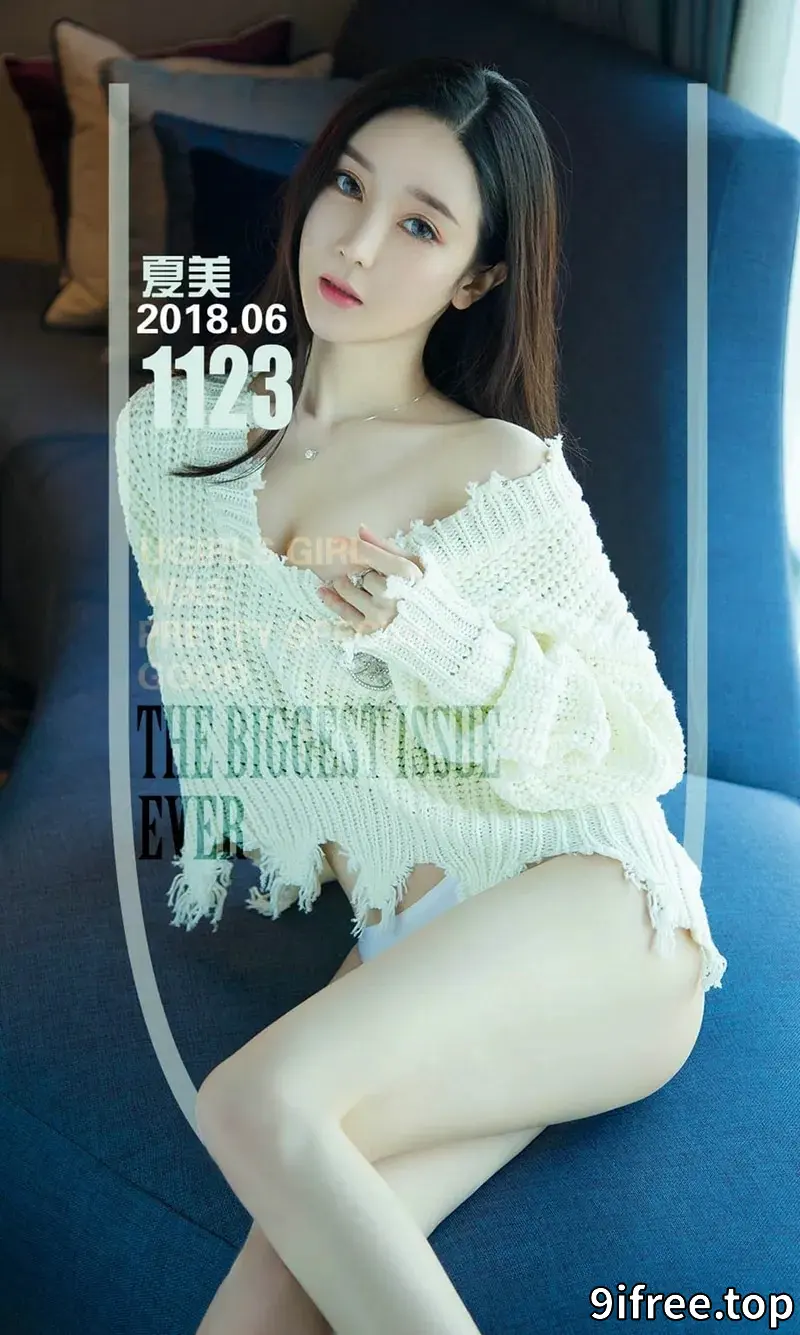 [Ugirls爱尤物] NO.1123 嫩模夏美居家半截雪白毛衣+黑色蕾丝内衣秀美乳诱惑写真-就爱免费