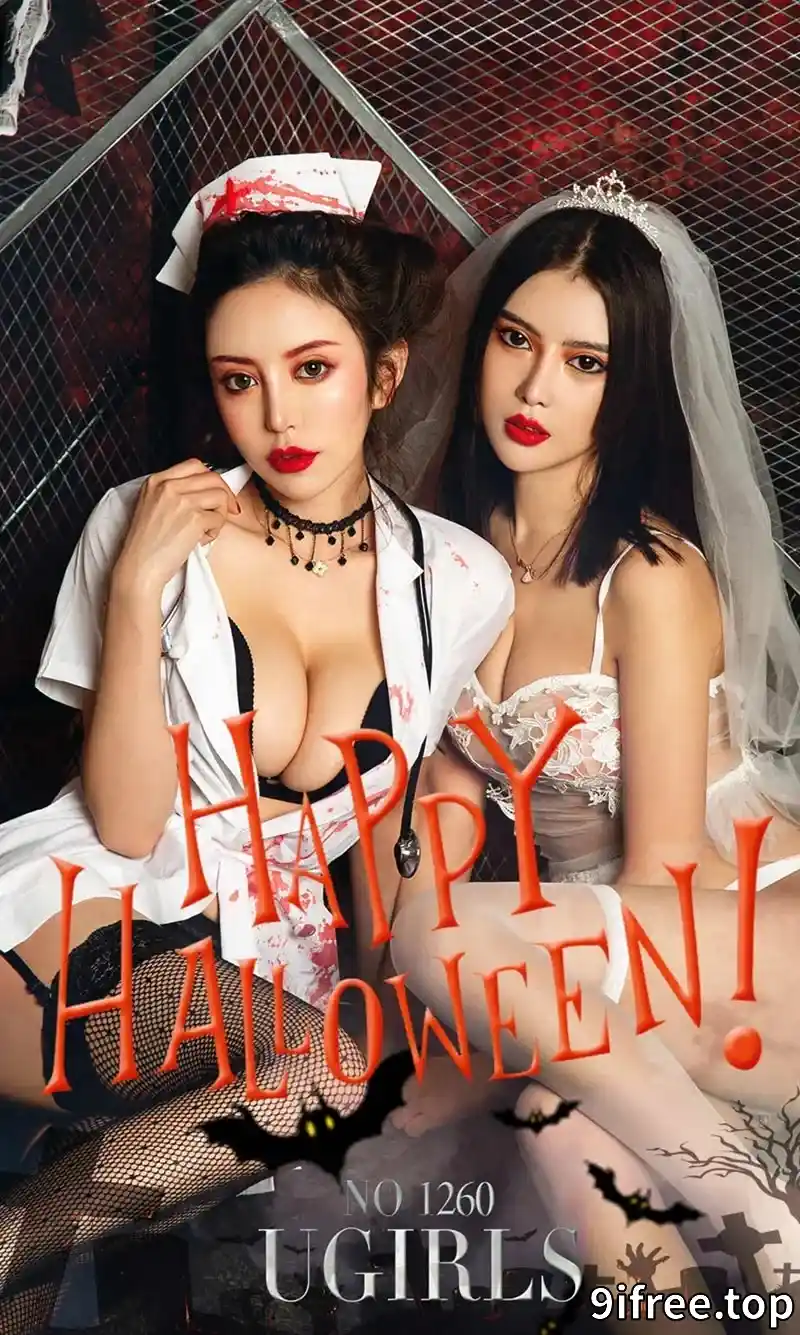 [Ugirls爱尤物] NO.1260 嫩模Angela楚楚性感僵尸新娘装白色蕾丝内衣透视诱惑写真-就爱免费