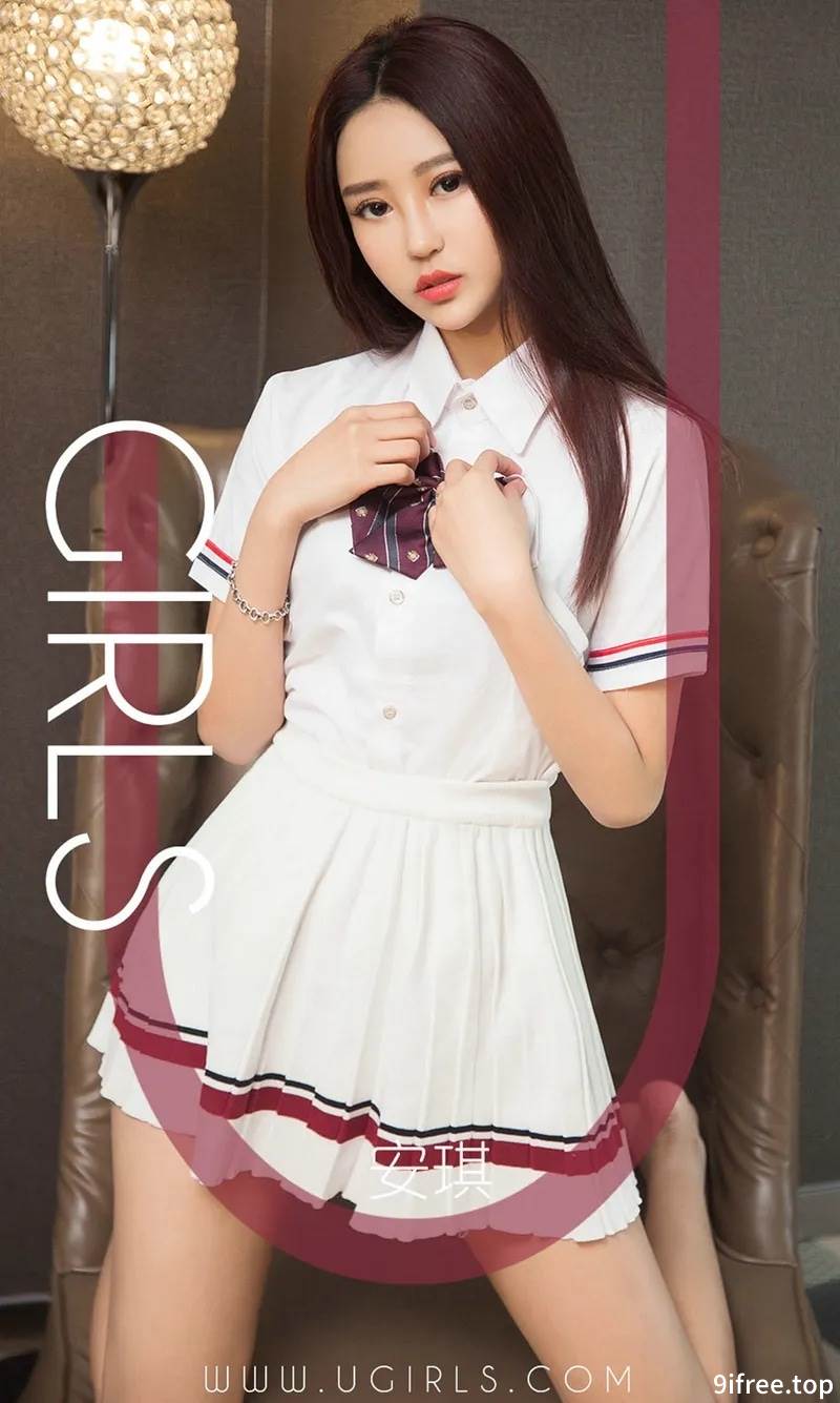 [Ugirls爱尤物] No.1349 嫩模安琪私房清纯学生装半脱露黑色内衣傲人豪乳诱惑写真