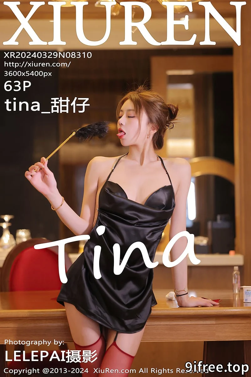 [XiuRen秀人网] No.8310 模特tina_甜仔性感黑色吊带短裙配红丝吊袜秀凹凸身材诱惑写真