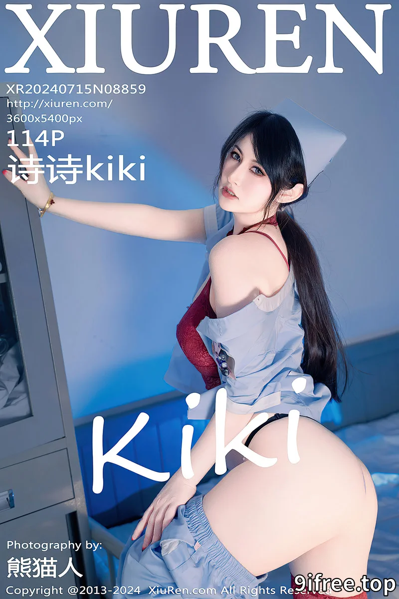 [XiuRen秀人网] NO.8859 模特诗诗kiki性感灰色护士服露红色蕾丝内衣秀丰满身材诱惑写真