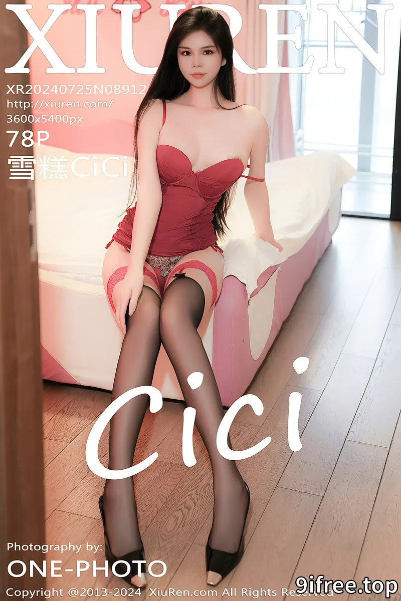 [XiuRen秀人网] NO.8912 模特雪糕CiCi性感红色情趣服饰配黑丝吊袜秀翘臀美腿诱惑写真