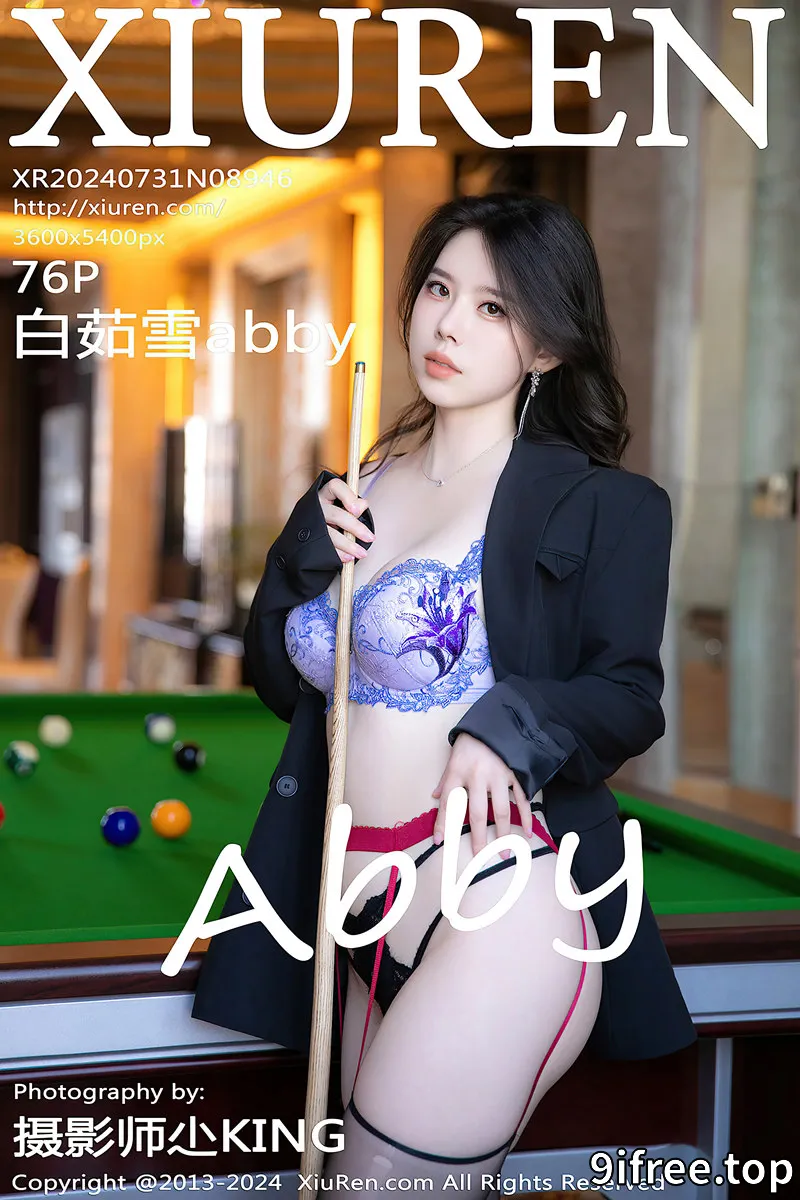 [XiuRen秀人网] NO.8946 模特白茹雪abby台球主题性感蕾丝内衣配黑丝吊袜秀美腿诱惑写真