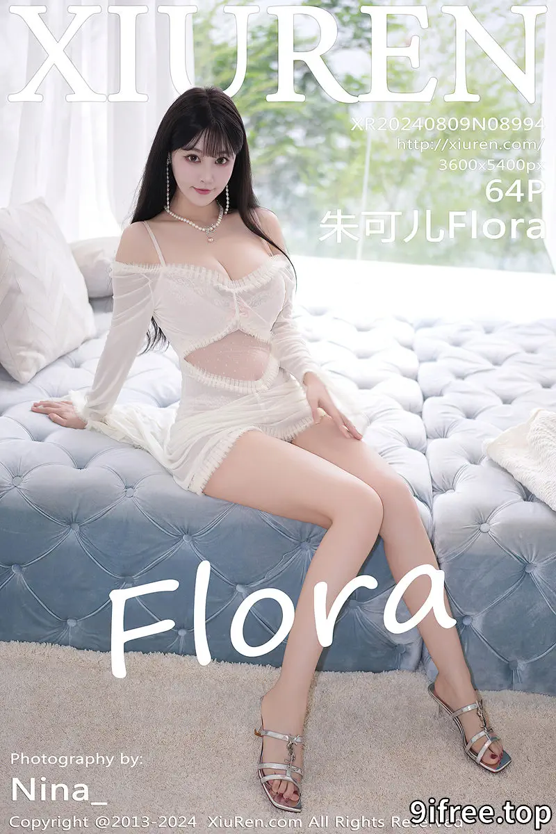[XiuRen秀人网] NO.8994 女神朱可儿Flora性感白色情趣服饰配蓝尾巴秀丰满身材诱惑写真