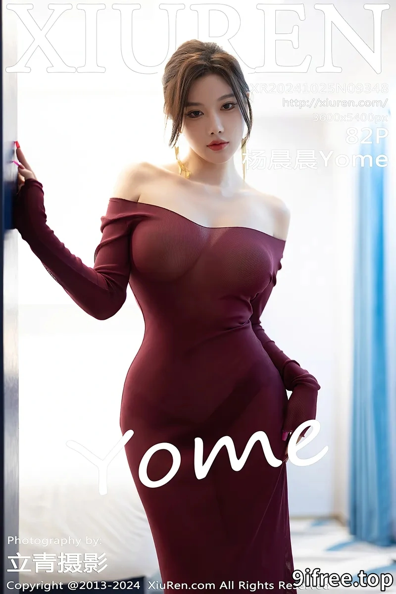 [XiuRen秀人网] NO.9348 女神杨晨晨Yome性感红色连衣裙配超薄肉丝秀丰腴身材诱惑写真