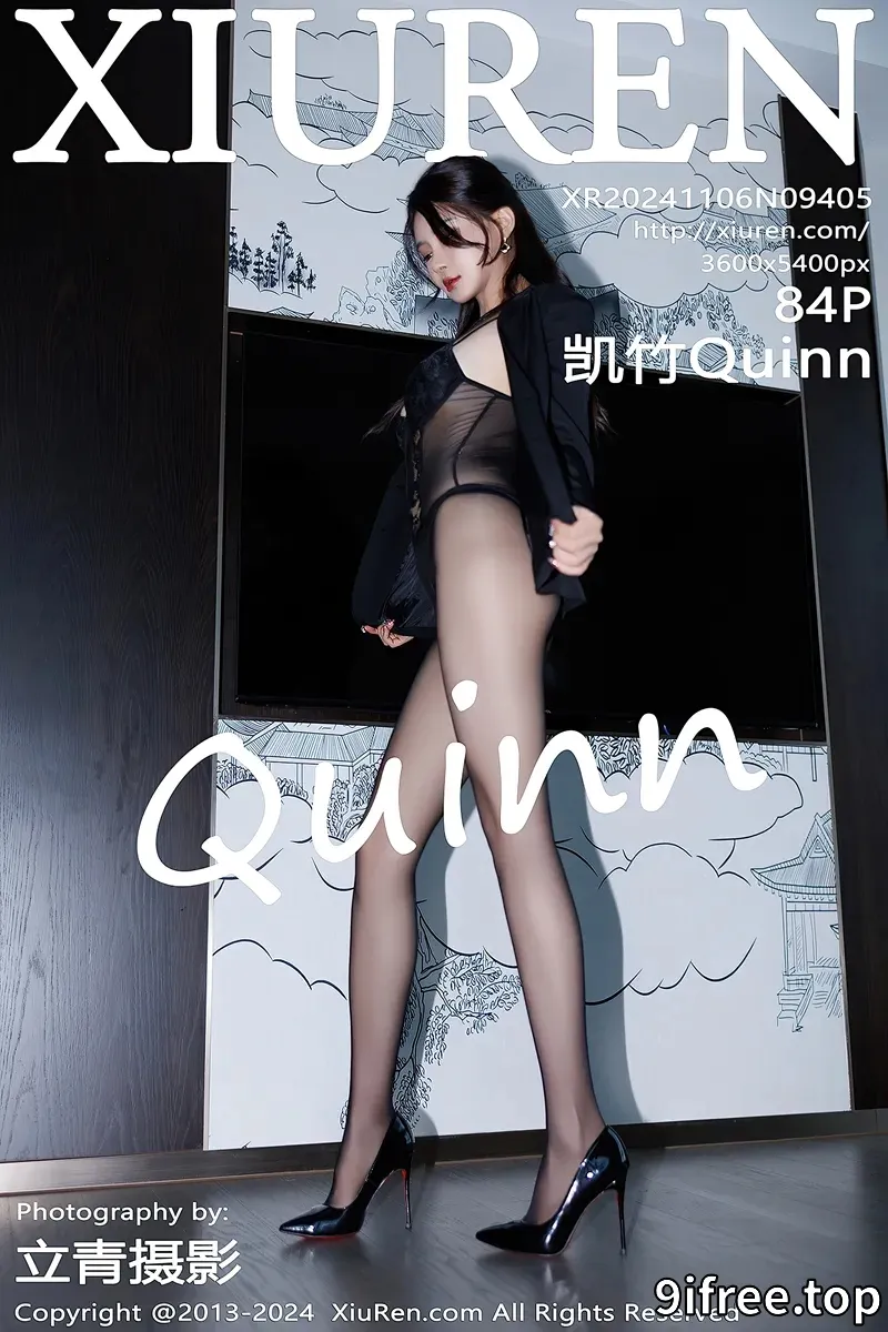 [XiuRen秀人网] NO.9405 模特凯竹Quinn性感黑色OL制服露黑色蕾丝情趣连体衣完美诱惑写真
