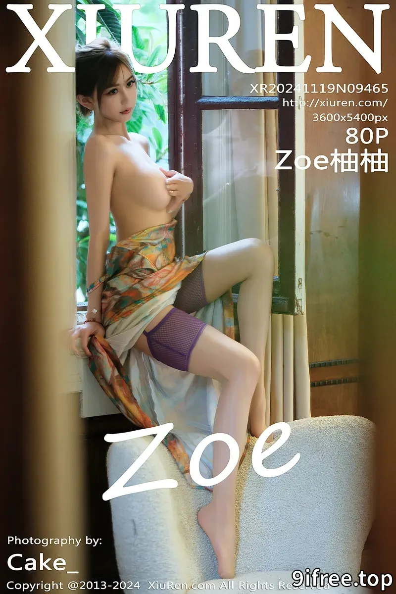 [XiuRen秀人网] NO.9465 模特Zoe柚柚性感油画连衣长裙露灰丝吊袜秀凹凸身材诱惑写真