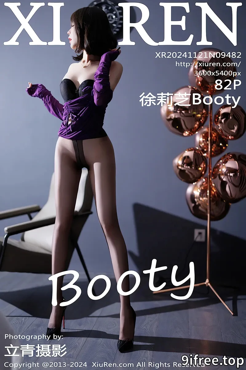 [XiuRen秀人网] NO.9482 女神徐莉芝Booty紫色连衣短裙露黑色蕾丝情趣内衣撩人诱惑写真