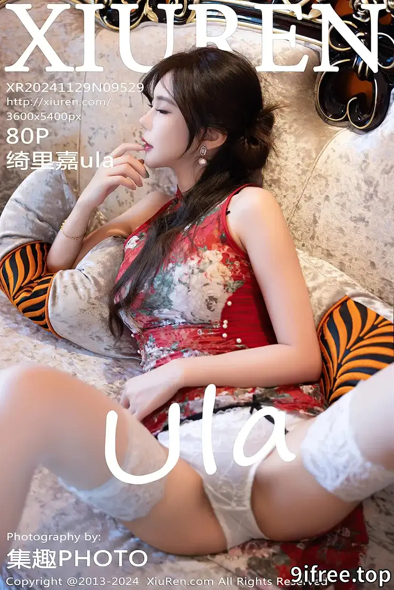 [XiuRen秀人网] NO.9529 女神绮里嘉ula性感红色旗袍露白色内衣配白丝袜秀曼妙身姿诱惑写真
