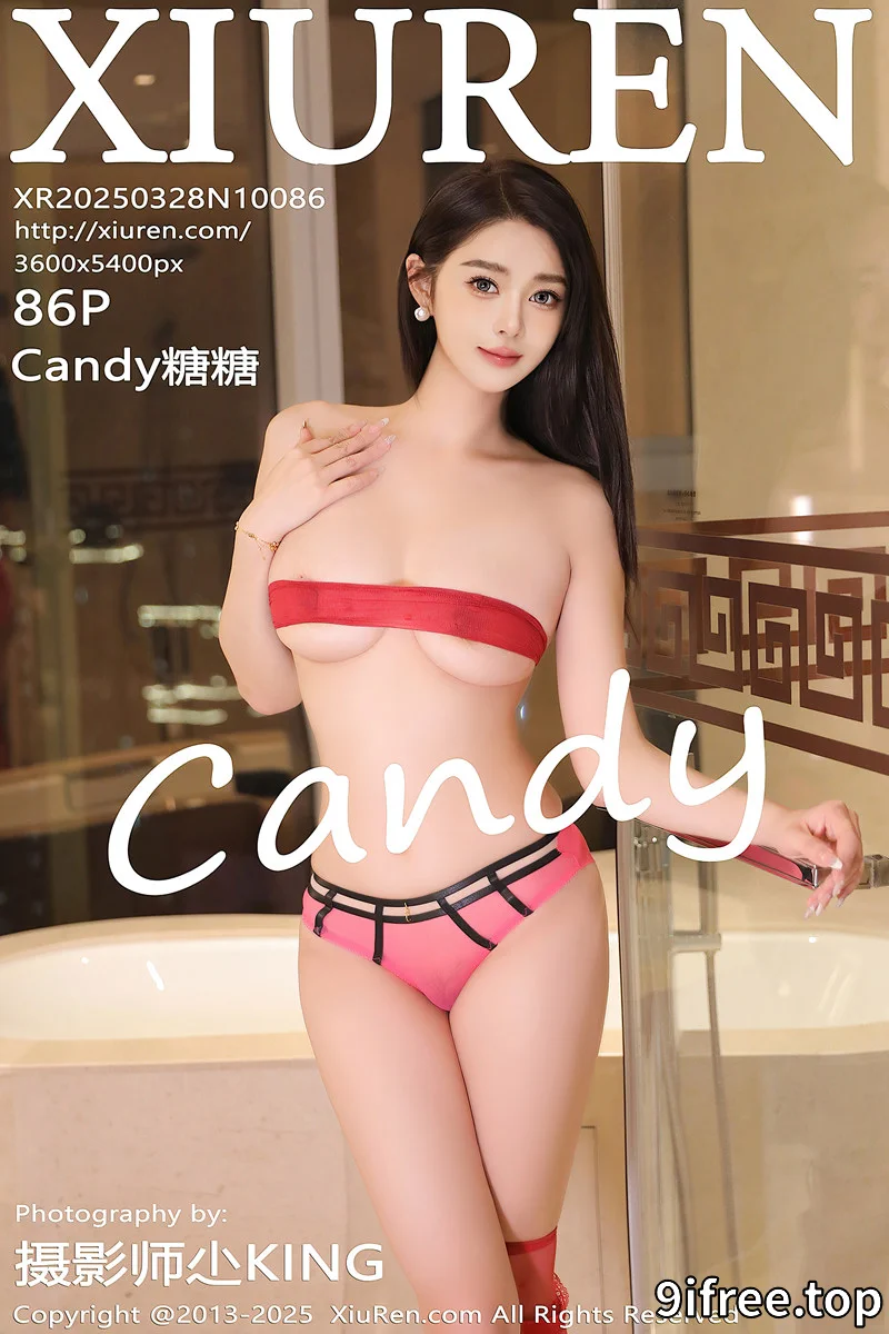 [XiuRen秀人网] NO.10086 模特Candy糖糖性感白T配黑短裙露红色丝袜秀丰腴身材诱惑写真