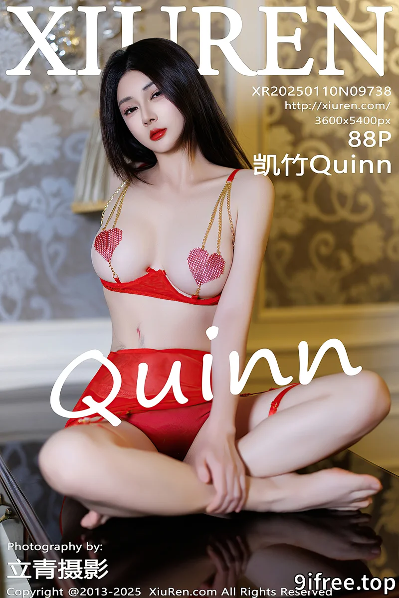 [XiuRen秀人网] NO.9738 模特凯竹Quinn性感红色连衣短裙露情趣内衣秀丰腴身材诱惑写真