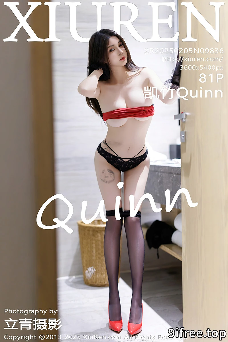 [XiuRen秀人网] NO.9836 模特凯竹Quinn性感黑色蕾丝服饰配超薄黑丝秀丰腴身材诱惑写真