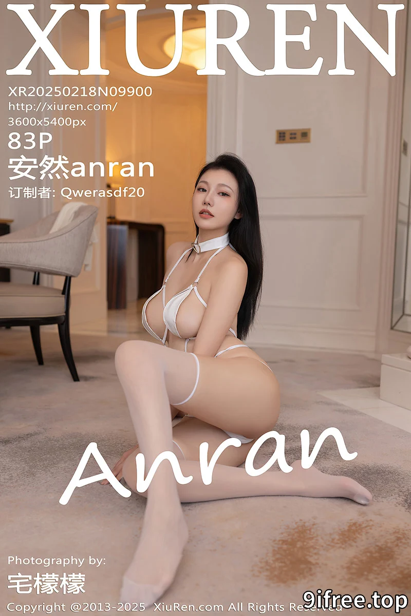 [XiuRen秀人网] NO.9900 模特安然anran性感白色情趣内衣配白丝袜秀曼妙身姿撩人诱惑写真